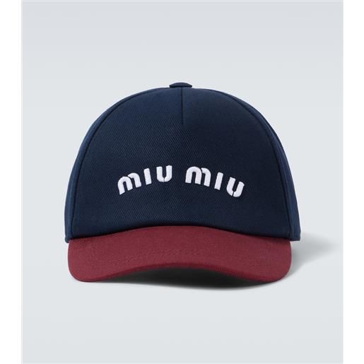 Miu Miu cappello da baseball in drill con logo