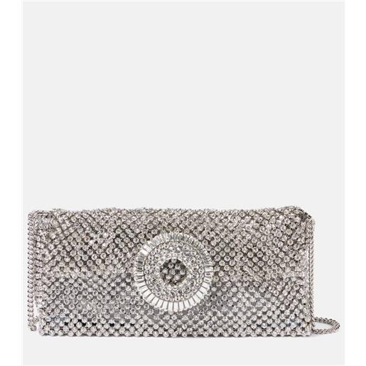 Aquazzura borsa a spalla all-over crystal hoop