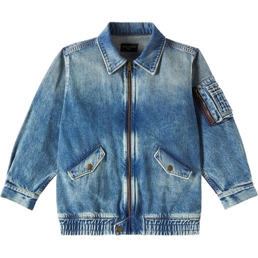 Dolce&Gabbana Kids bomber di jeans