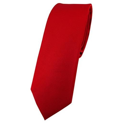 Blick. Elementum - stretta cravatta di seta di raso in rosso sanguigno uni monocromatico