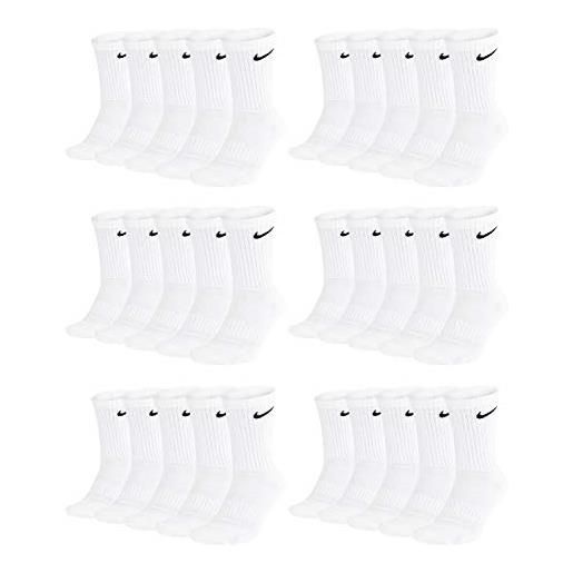 Nike everyday cushion crew - calze da allenamento da uomo (6 paia), -100 bianco, 38