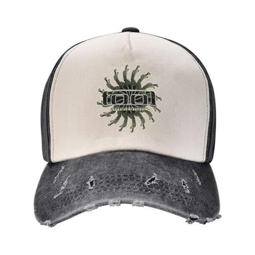 HEBUOUI cappello da cowboy retrò da uomo berretto da baseball strumento band accessori musicali in metallo uomo donna moda copricapo in cotone invecchiato il regalo