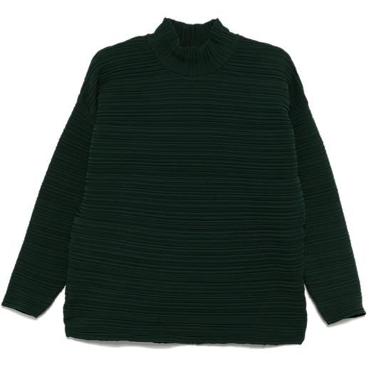 Pleats Please Issey Miyake top in crêpe - verde