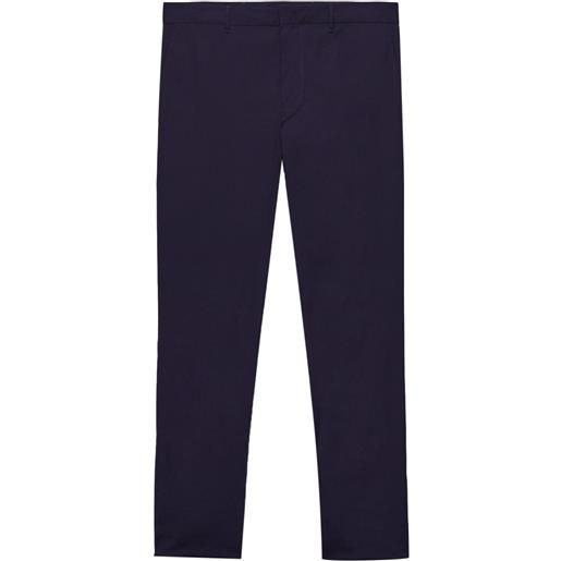 Prada pantaloni elasticizzati in popeline - blu