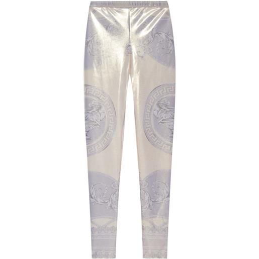 Versace leggings con stampa la coupe des dieux - oro