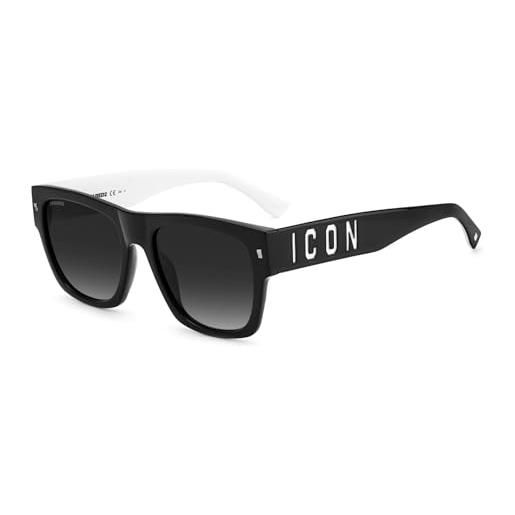 DSQUARED2 dsquared dsi icon 0004/s 80s/9o black white sunglasses unisex acetate, standard, 55