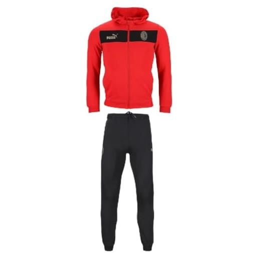 PUMA tuta ragazzo bambino ac milan fan suit cotone (it, età, 15 anni, regular, rosso, ac milan)