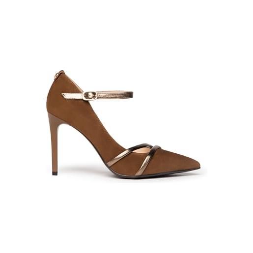 Nero Giardini i205570de décolleté donna in camoscio e vernice - malto 39 eu