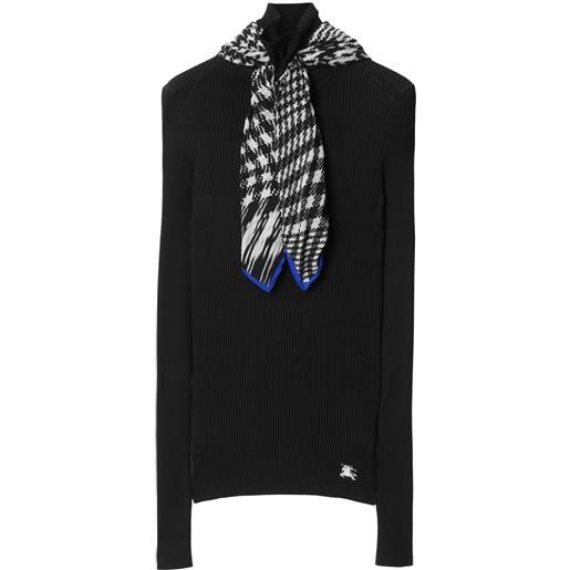 Burberry maglione con dettaglio sciarpa - nero