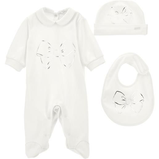 Monnalisa set 3 pezzi con fiocchi color oro