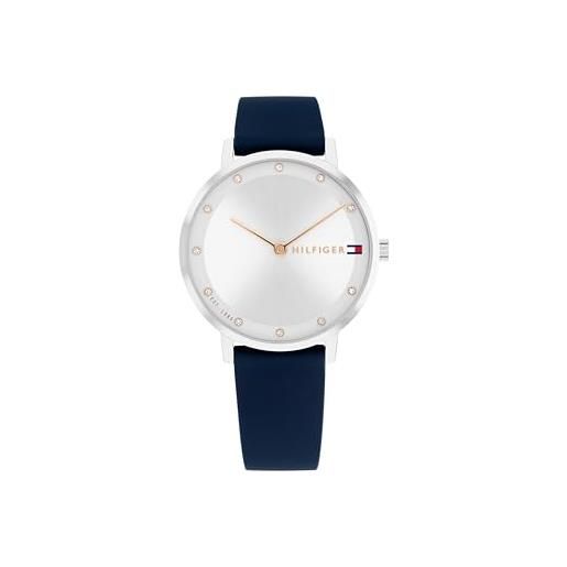 Tommy Hilfiger orologio con movimento al quarzo a due lancette da donna con cinturino in silicone blu - 1782732