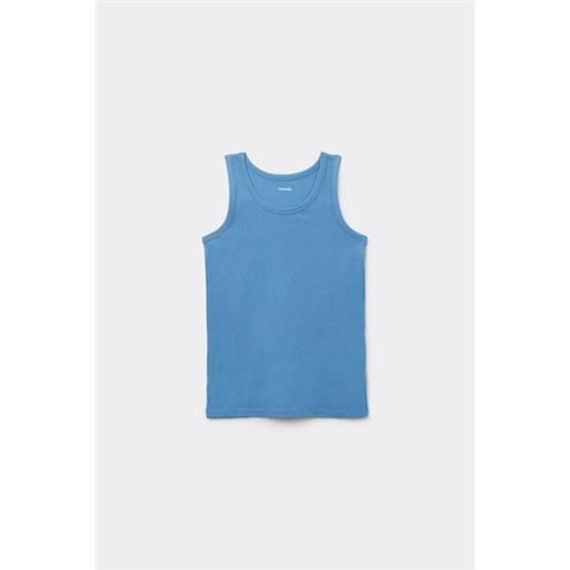 Tezenis canotta basic spalla larga in cotone bimbi unisex unisex blu
