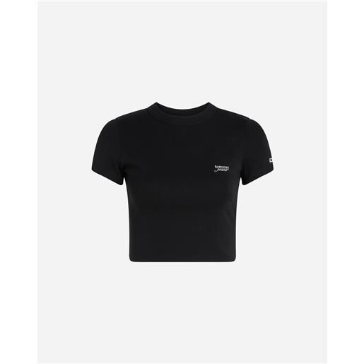 Tommy Hilfiger crop signature w - t-shirt - donna - nero