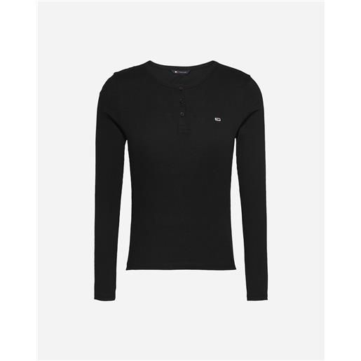 Tommy Hilfiger slim button w - t-shirt - donna - nero