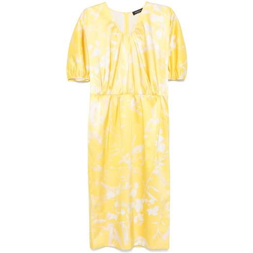 Fabiana Filippi abito midi con stampa tilia - giallo