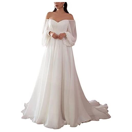 ORANDESIGNE vestito cerimonia donna eleganti lunghi curvy scollo v abiti da damigella senza maniche vestiti matrimonio tinta unita abito cocktail mare spiaggia f bianco l