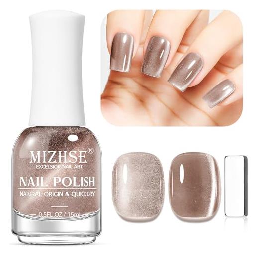 MIZHSE cat eye smalto per unghie con magnete, 15 ml, gel uv glitterato, occhio di gatto, magnetico, ad asciugatura rapida, senza lampada uv