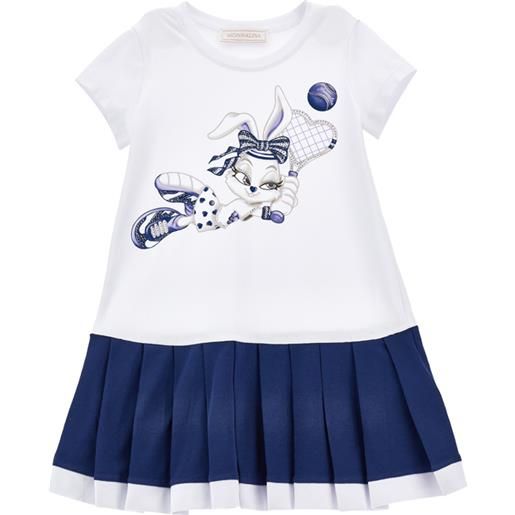 Monnalisa abito bicolor stampa glam