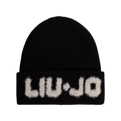 Liu Jo Jeans liu jo berretto donna beanie logo jacquard in lana nero c25lj47 2f4053 m0300 22222 taglia unica