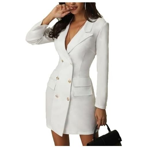 VIVICOLOR office femminile abito blazer a doppio petto, vestito per giacca da donna, vestito da blazer casual giacca lunga