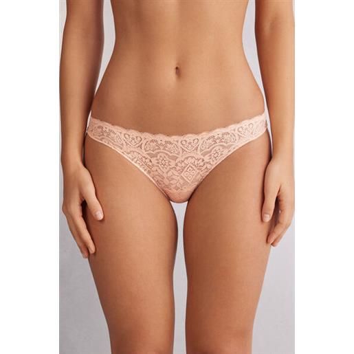 Intimissimi brasiliana in pizzo e microfibra rosa