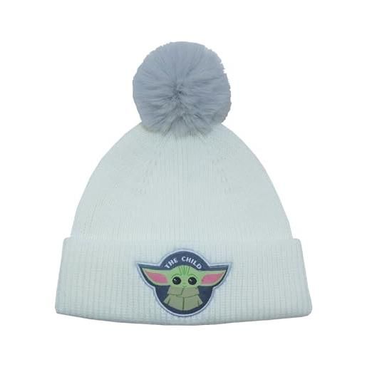 Heroes Inc. star wars: i mandaloriani - berretto a pompon bianco con distintivo del bambino