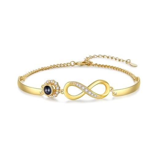 ALBERTBAND Bracciale Proiezione Foto Bracciale Donna Personalizzato Regali Personalizzati per signore, ragazze, fidanzate, mogli, nonne, coppie (Illimitato-A