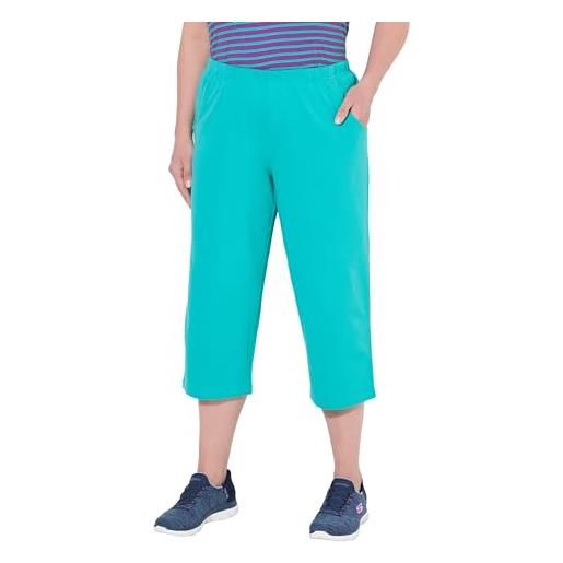 Ulla Popken pantaloni da jogging da donna 7/8, gamba dritta, elastico in vita