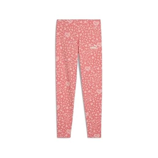 PUMA flaming love aop leggings g, pantaloni tuta donna bambina, peach frost, 