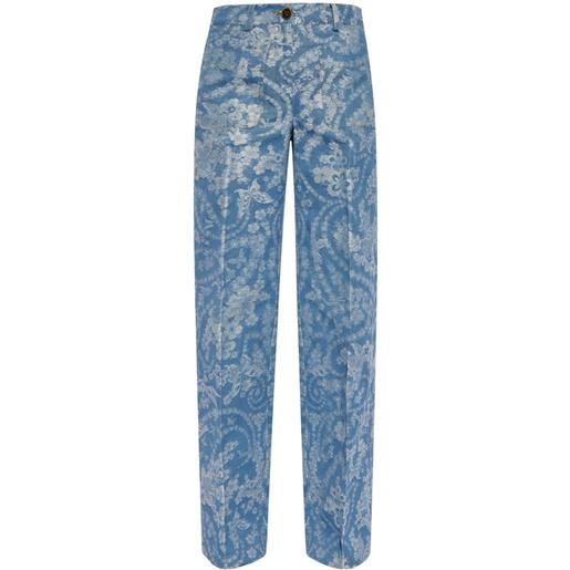 ETRO jeans a fiori - blu