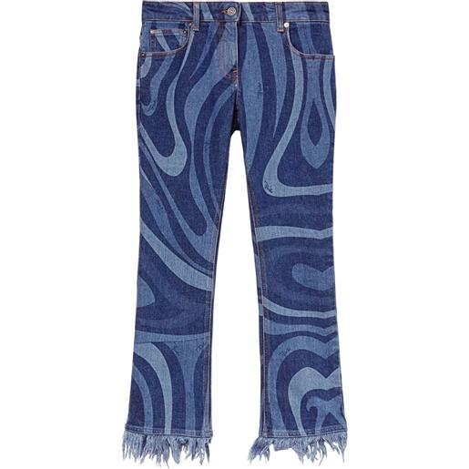 PUCCI jeans con stampa marmo - blu