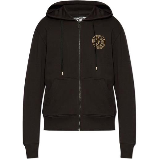 Versace Jeans Couture felpa con cappuccio e logo - nero