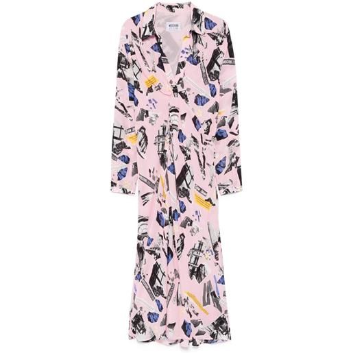 MOSCHINO JEANS abito lungo in crêpe - rosa