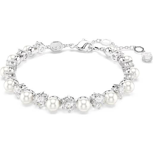 SWAROVSKI bracciale matrix perla, bianco, placcato rodio 5689625