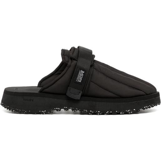 Suicoke slippers zavo-puff con punta tonda - nero