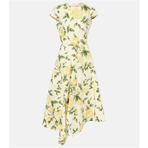 Oscar de la Renta abito midi in popeline di misto cotone