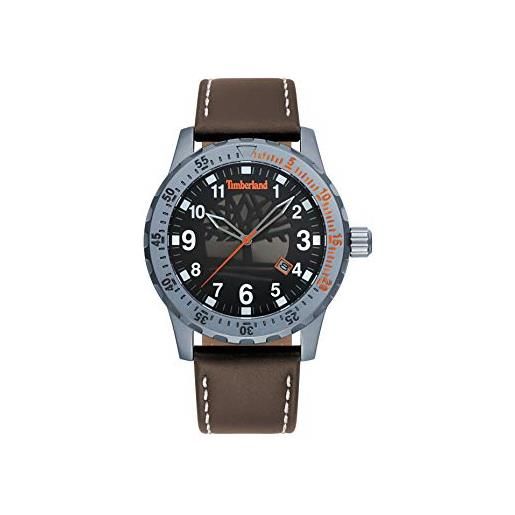 Timberland orologio analogico quarzo uomo con cinturino in pelle tbl. 15473jlu/02