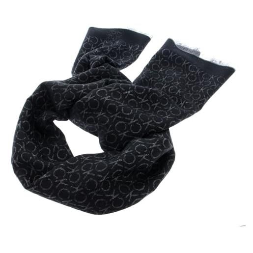 Calvin Klein monogram woven light scarf k50k509700 sciarpa pesante, nero (ck black jacquard mono), os uomo