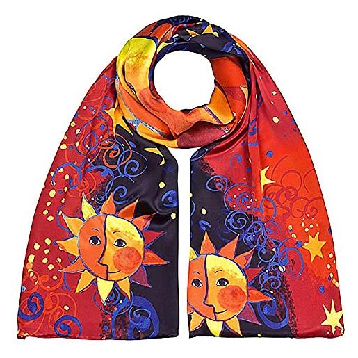VON LILIENFELD® scialle seta sciarpa donna accesorio satin arte gatto rosina wachtmeister: sole