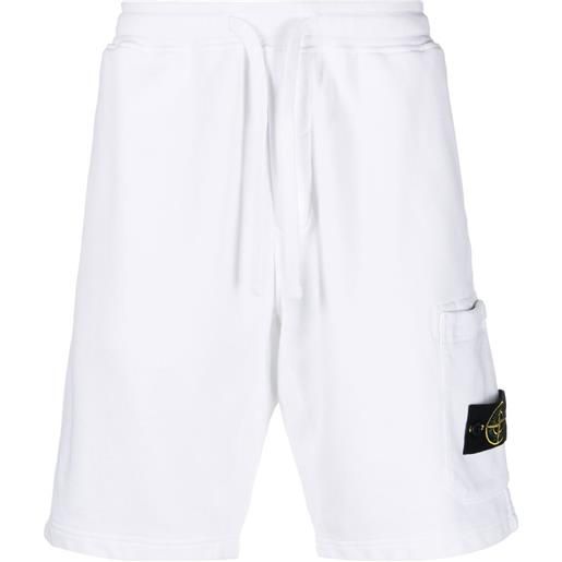 Stone Island shorts sportivi con applicazione - bianco