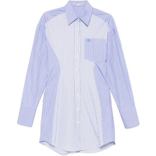 Stella McCartney abito corto modello camicia a righe - blu