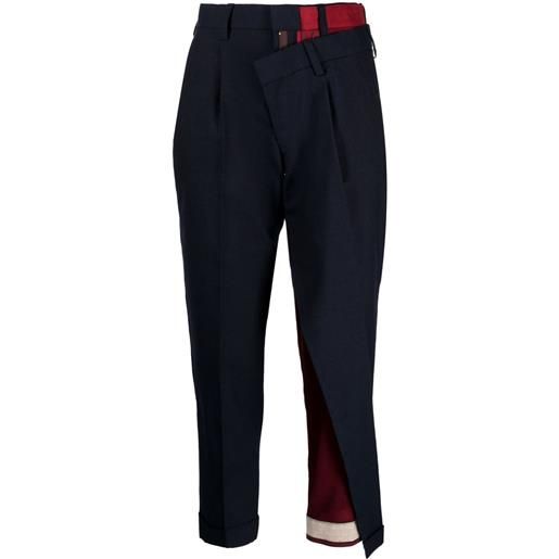 Kolor pantaloni crop a vita alta - blu