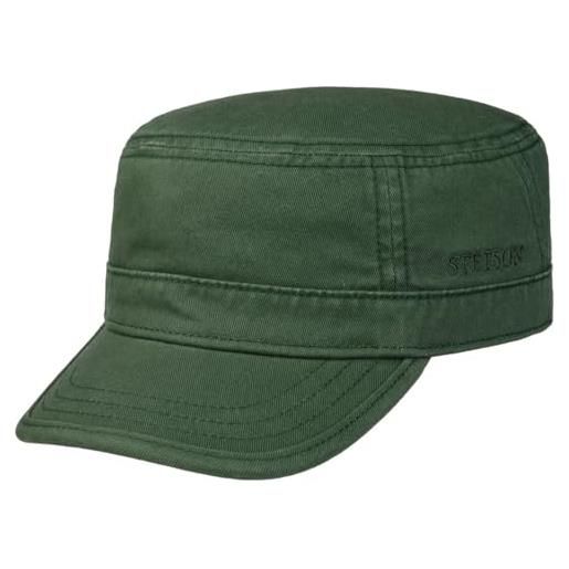 Stetson gosper army urban cappellino da donna/uomo - capellino army in cotone - cappellino militare con protezione uv - cappello estivo e invernale - berretto verde scuro l (58-59 cm)