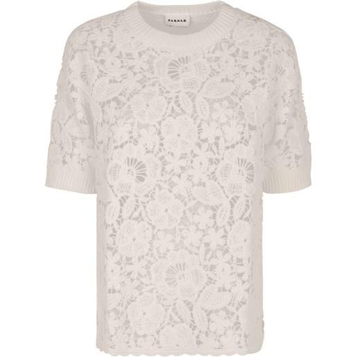 P.A.R.O.S.H. t-shirt a fiori - bianco