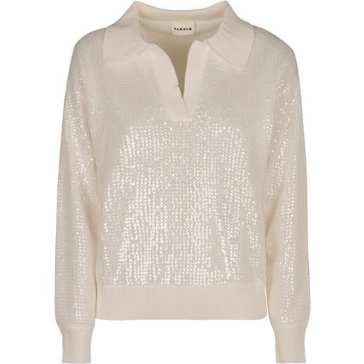 P.A.R.O.S.H. polo con paillettes - bianco