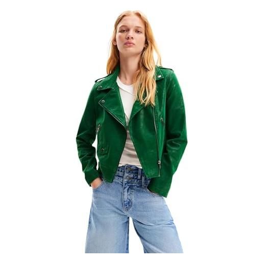 Desigual chaq_harry, cappotto in pu tessuto donna da donna, green, 