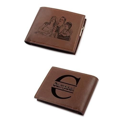 jewelora portafoglio da uomo pelle portafoglio personalizzato con foto per carta di credito portafoglio compleanno festa del papà regalo per anniversario (#4)