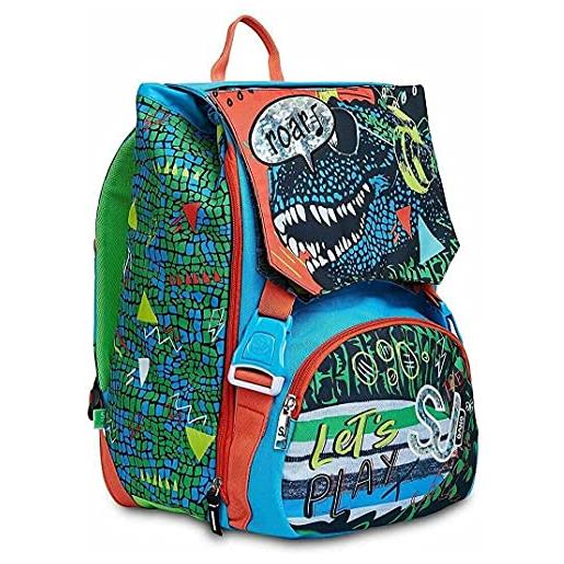 Astuccio SJ Gang 3 Zip Con Penne E Accessori - Design SharkStory Blu | Per Scuola Elementare E Media