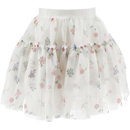 Monnalisa gonna tulle stampa botanica