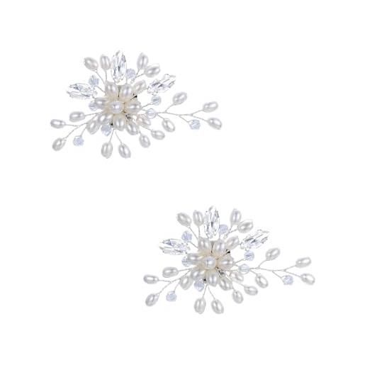 Fermascarpe Con Strass - 2 Pezzi Argento, Decorazione Per Scarpe Da Festa E Nozze - Foto 11